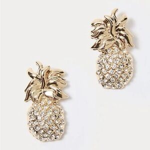 Lilly Pulitzer Gold Crystal Pineapple Earrings